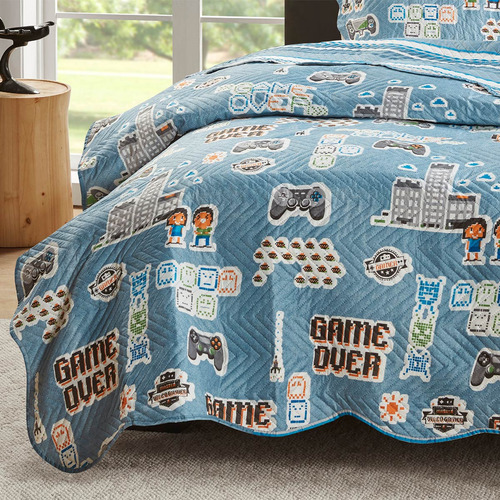 Colcha Solteiro Gamer Studio Mix C/ Porta Trav Corttex