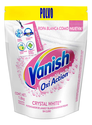 Quitamanchas En Polvo Vanish Oxi Action Crystal White 1.8kg