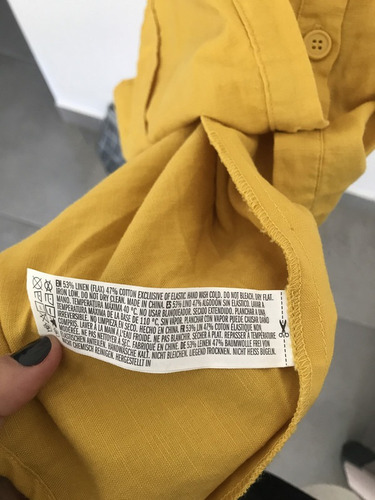 Vestido De Lino C/botones Forever21 Hombros Descubiertos