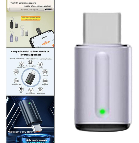 Controle Remoto Ir Inteligente Universal, Tipo C Anti Roxo