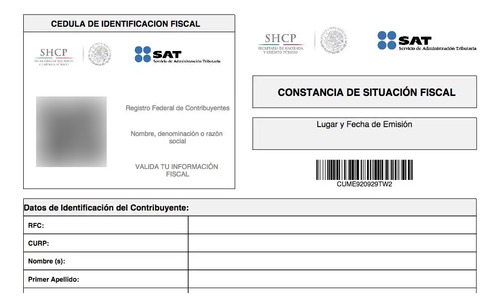 Constancia De Situación Fiscal -rfc