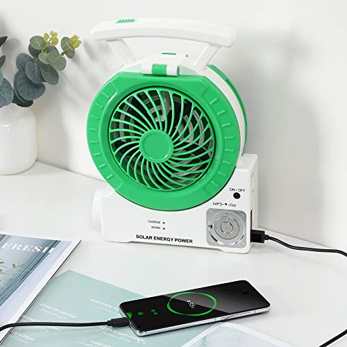 Ventilador Solar Multifunción Con Función De Carga Para Camp