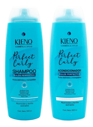 Kleno Kit Perfect Curly Shampoo Acondicionador Rulos Brillo