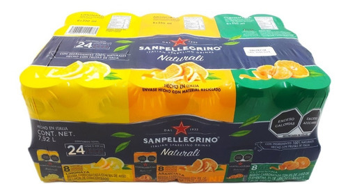 San Pellegrino Agua Mineral Saborizada Mix 24 Pzas De 330 Ml