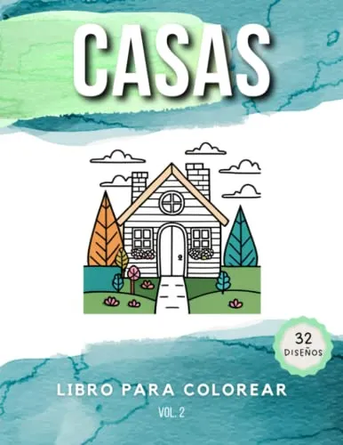 Cod/mr Casas Libro Para Colorear: 32 Diseños De Fachadas De