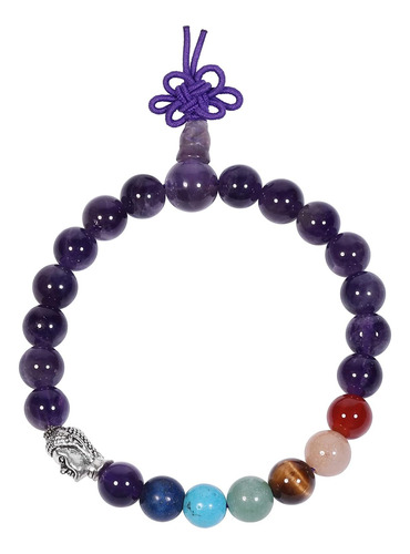 Pulsera De Cabeza De Buda De Piedra De 7 Chakras Yatming Par