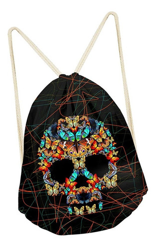 Imagen 2 de 6 de Mochila Con Cordón Multifunción Hebillas De Cuerda