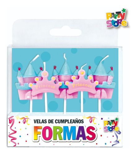 Vela Princesas Castillo X5 Cumpleaños Torta