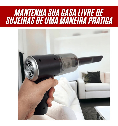 Mini Aspirador De Pó Portatil Recarregavel Automotivo 3 Em 1