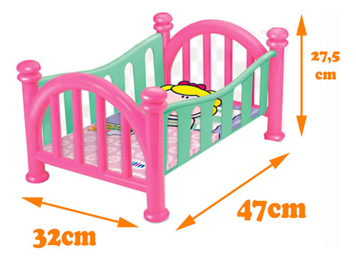 Berço Boneca Bebe Reborn Infantil Grande 47cm Menina