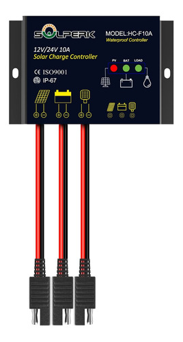 Solperk Cntrolador Carga Solar 10 Controlador Panel 12 V 24