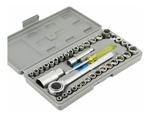 Caja De Herramientas Juego Llave Tubo Kit 40 Piezas Estuche
