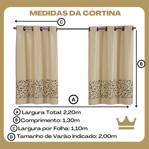 Cortina Infantil Blecaute Pvc De Varão 2,20 X 1,30 Veda Luz Cor Bege Futebol