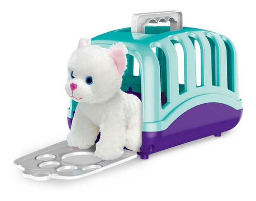 Imagem 2 de 4 de Pelúcia Gatinho - Maleta De Transporte E Acessórios Pet Care