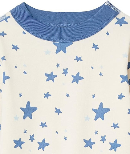 Pijama Manga Corta De Algodón Orgánico. Diseño De Estrellas