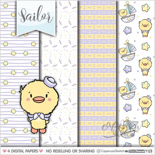 Kit Clipart Imagenes Y Fondos Marinero Imprimible