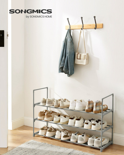Songmics Zapatero De 3 Niveles 30 X 92 X 55 Cm Color Plateado