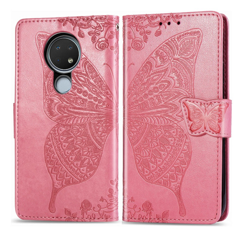 Para Nokia 6.2/7.2 Butterfly Love Flower En Relieve Horizont