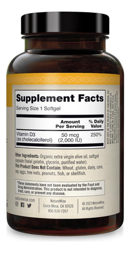 Vitamina D3 2000 Iu Naturewise 360 Softgel
