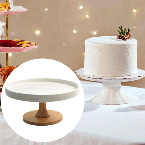Soporte De Pastel De Pastel De Cupcake Redondo De Madera De
