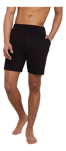 Hanes Pantalones Cortos De Suéter Con Bolsillos, L, Negro