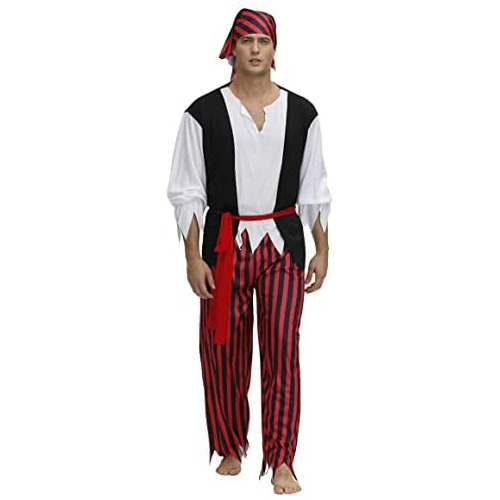 Disfraz De Pirata Hombres, Disfraces De Halloween Adult...