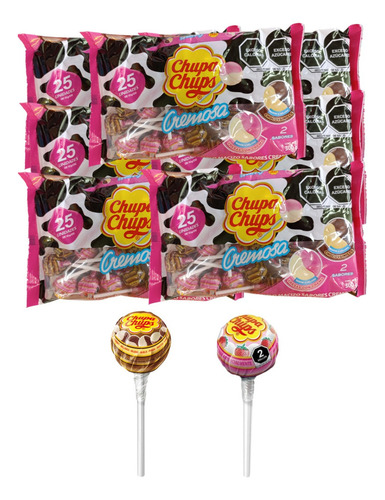 Chupa Chups 75pz Paleta Helado Fresas Crema Choco Vainilla