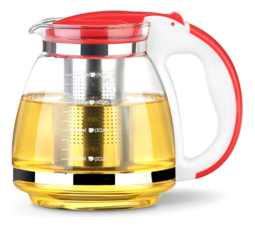 Mz Tetera De Vidrio Térmico De 1500 Ml Con Infusor, Tetera