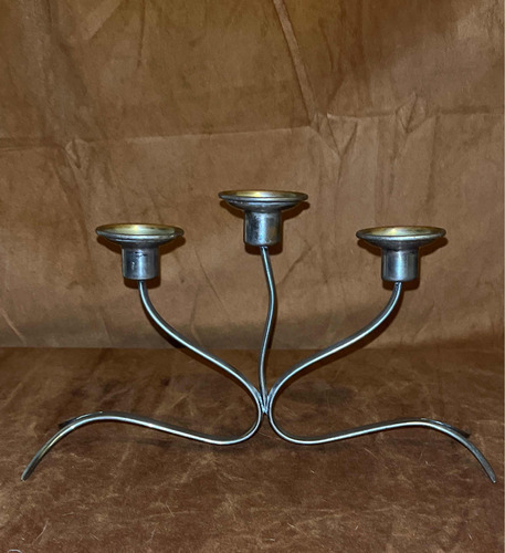 Candelabro Antiguo Kingstong Ingleses Bañados Plata