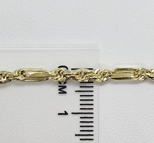 Pulsera Esclava Torzal Fígaro Oro 10k 21.5cm 3mm