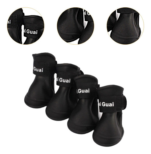 4 X 4 Uds. Zapatos Para Perros, Botas Protectoras Con Suela