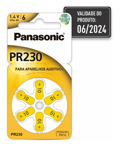 Bateria Auditiva Panasonic Zinc Air Pr-230 C/ 60 Unidades
