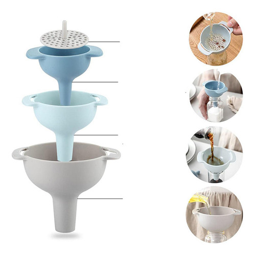 Embudo De Cocina Mini Embudo Con Colador De Malla, Boca