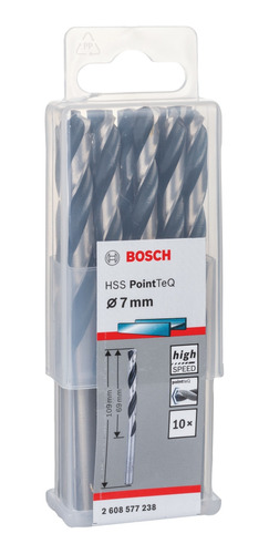 Broca Metal Hss Pointteq 7.0mm Pack 10 Pcs (bosch)