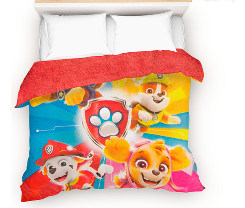 Cobertor-edredón Paw Patrol Con Borrega Infantil Matrimonial Paw Patrol Multicolor