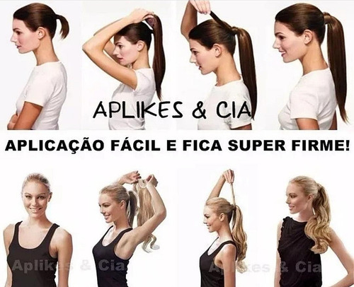 Mini Rabo De Cavalo Curto Loiro Claro Cabelo Humano Tic-tac