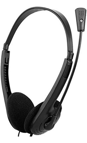 Audifono Stereo 3.5mm Con Microfono Pc / Negro Komc