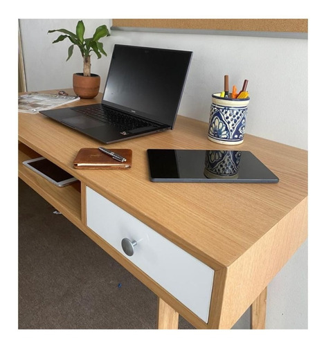 Escritorio Campeche Encino Madera Moderno Minimalista
