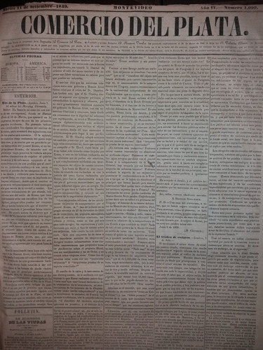 Diario El Comercio Del Plata 1849 Trafico De Esclavos 
