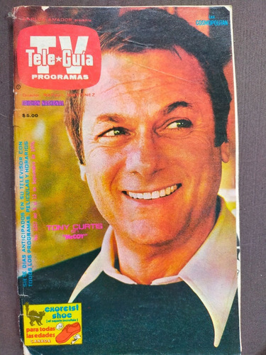 Tony Curtis, Carlos Lico Reyes En Revista Tele-guía Año-1976