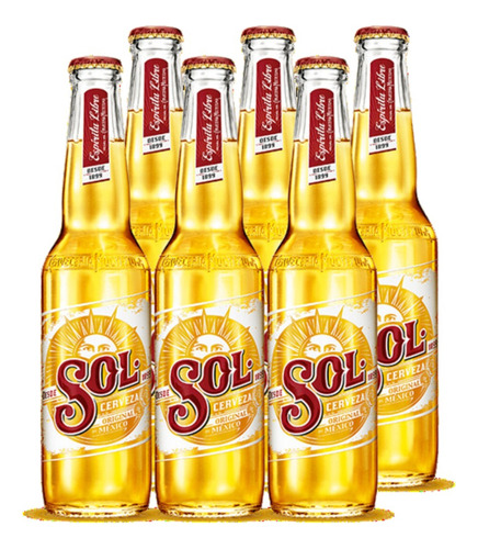 Pack 6 Cervezas Sol Botellin 330cc