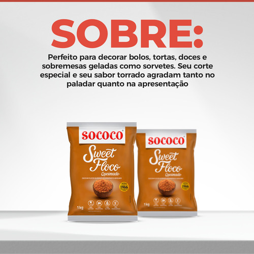 Coco Queimado Flocos Úmido Sweet 1kg - Sococo