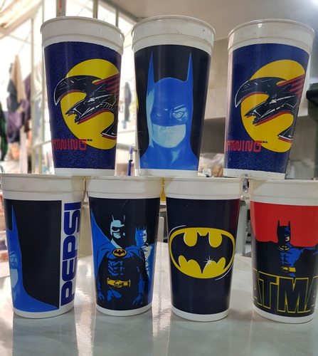 Paq.5 Vasos Coleccionables Pepsi Batman 90's Perfecto Estado