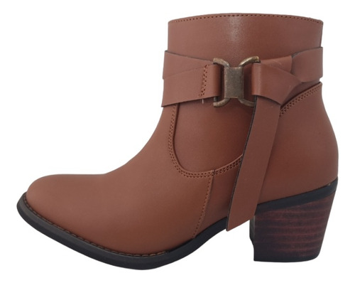 Botas Botines Mujer Vestir Cierre Exploras 3257 Café Cognac