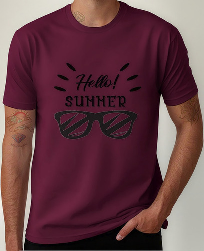 Camiseta Hello Summer Para Hombre, Unisex, Talla MĂșltiple, D