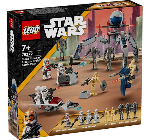 Lego Clon Trooper Y Droides De Batalla Star Wars 75372 Cantidad de piezas 7