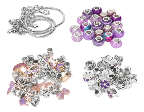 Kit De Pulsera Violeta Para Hacer Un Exquisito Colgante Bási