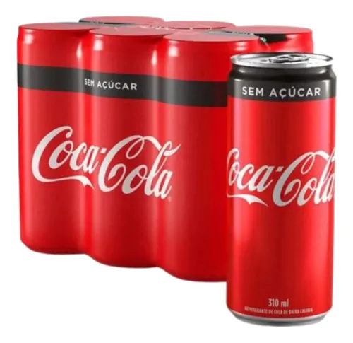 comprar Refrigerante COCA COLA Sem açúcar cola em lata 310 ml pacote x 6