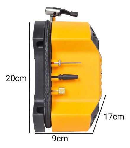 Inflador Compresor Aire Portátil Para Auto 12v Con Luz Led