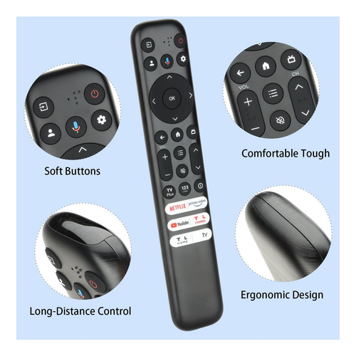 Control Remoto De Voz Rc813 Compatible Con Tcl Android Smart